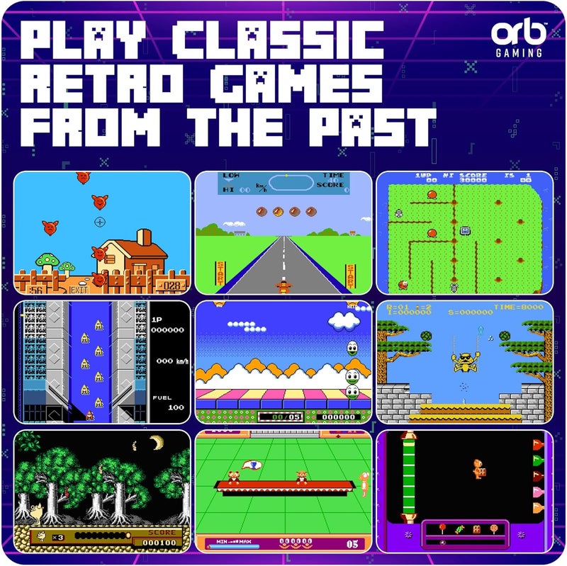 Thumbs Up أورب - آلة أركيد ميني، 300 لعبة مدمجة، ألعاب أركيد ريترو 8 بت، شاشة ملونة كاملة 2.5 بوصة، عصا تحكم 8 اتجاهات، زرين، تحكم في الصوت - Image 5